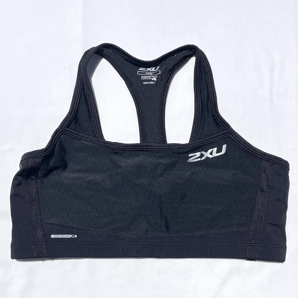 2XU CBR Skin Sports Bra Womens Large Black Tri Cycling Fitness